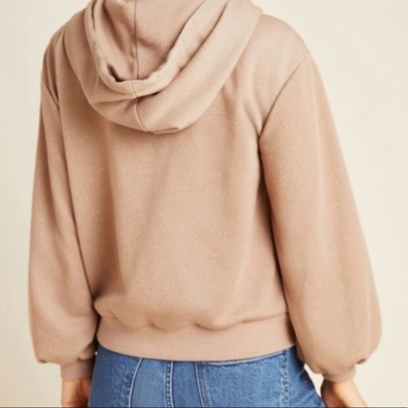 Anthropologie Current Air Shimmer Gold Foiled Sweatshirt - Picture 6 of 13